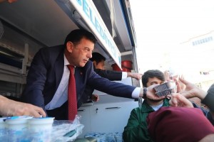Pilav ve ayran ikramında bulunduk